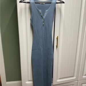 Workshop Republic Clothing Ribbed Blue Maxi Dress